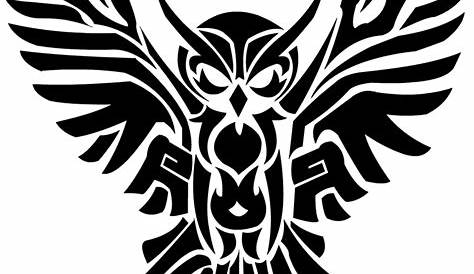 Simple Tribal Owl Tattoo Design, s, Small