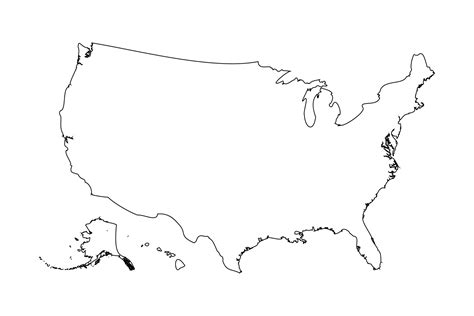 Simple Usa Map Outline