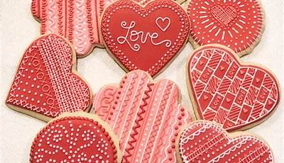 Simple Valentine Cookies Royal Icing