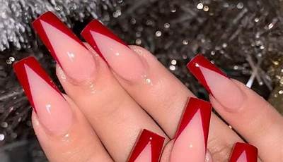 Simple Valentines Nails Coffin Long