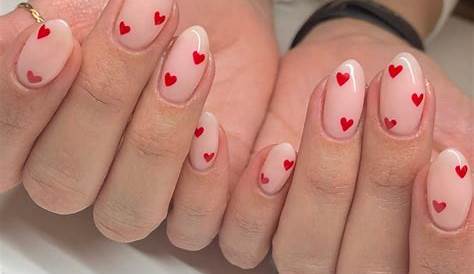 Simple Valentines Nails Pinterest Valentine’s Day Red Nail Art Designs Romantic Heart