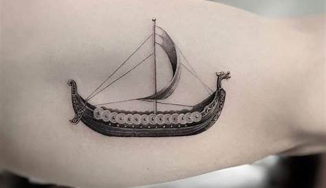 Simple Viking Ship Tattoo Drakkar , s,