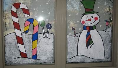 Simple Winter Window Painting Ideas