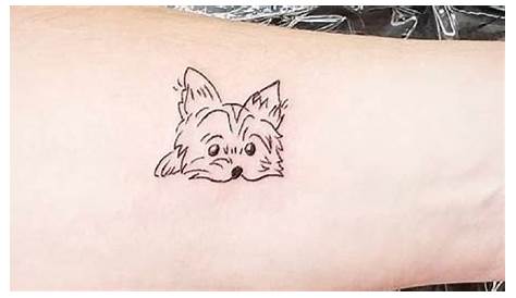 Simple Yorkie Tattoo Yorkshire Terrier Designs