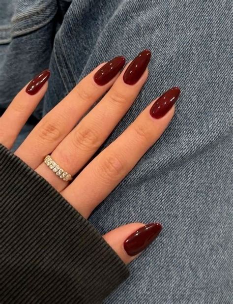 Simple Acrylic Nails Maroon