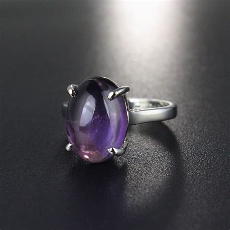 Simple Amethyst Wedding Rings