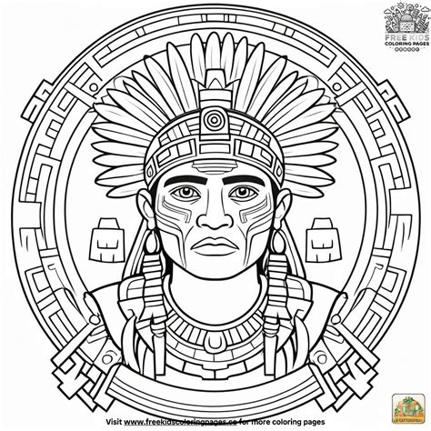 Simple Aztec Design Coloring Pages