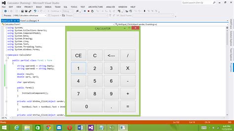 Simple Calculator Code In Visual Studio