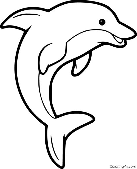 Simple Coloring Pages Dolphin