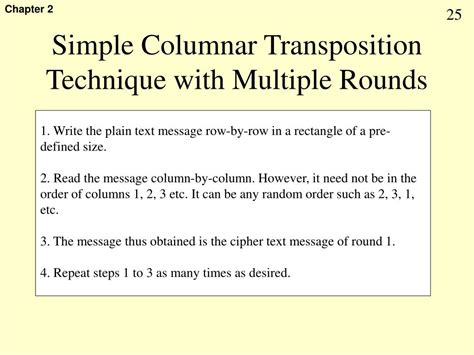 Simple Columnar Transposition Technique Example