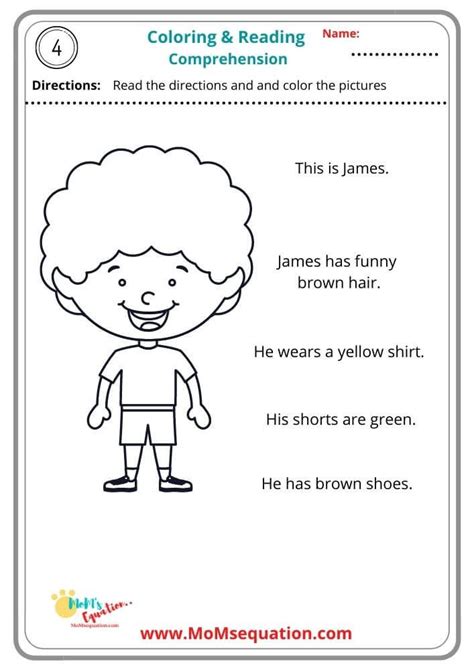 Simple Comprehension Coloring Pages