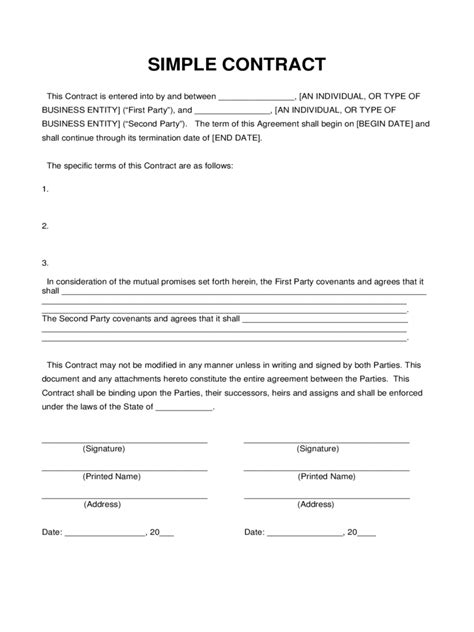 Simple Business Contract Template Lovely 5 Agreement Contract