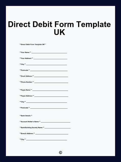 simple direct debit form template