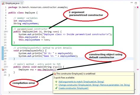 simple example of default constructor in java