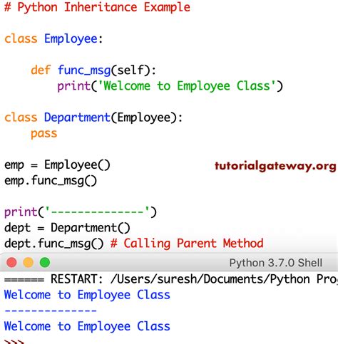 simple example program for inheritance in python