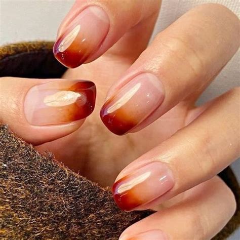 Simple Fall Nails Ombre