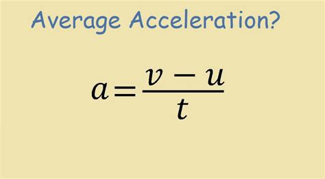 simple formula for acceleration