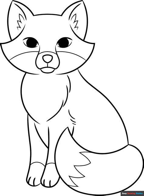 simple fox coloring page printable template