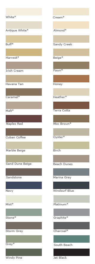 Simple Grout Color Chart