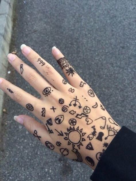Simple Grunge Hand Tattoos