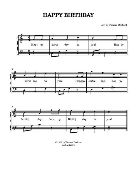simple happy birthday song piano notes