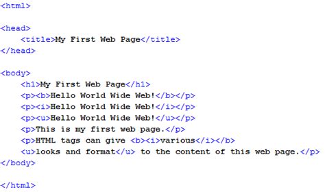 simple html code example