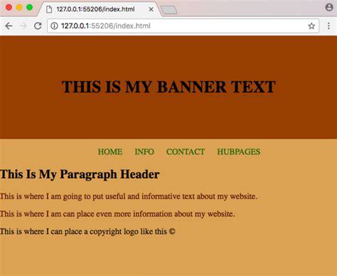 simple html css page example