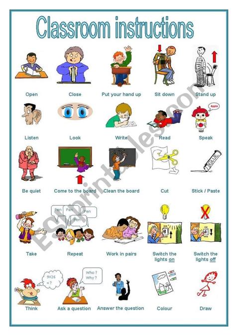 simple instructions in classroom