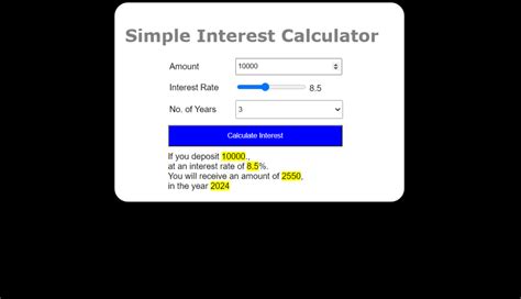 Simple Interest Calculator Using Javascript