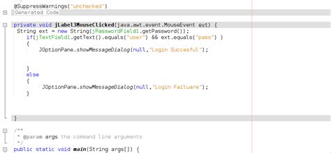 simple java code for login page in netbeans