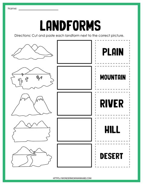 Simple Landform Activitu Printable