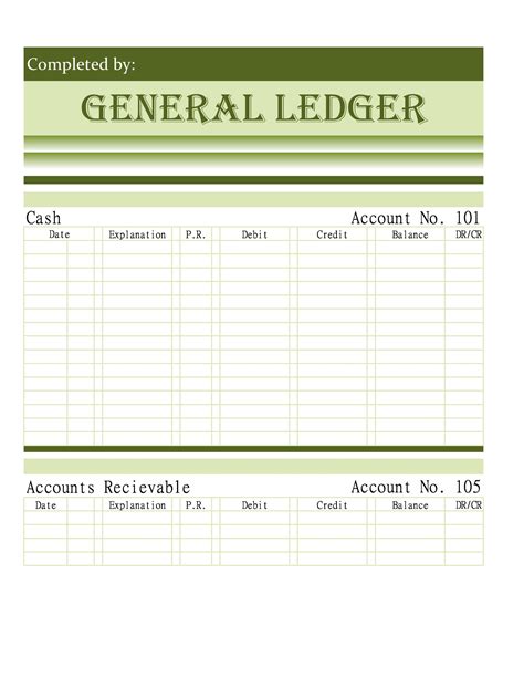 simple ledger format in excel with formula