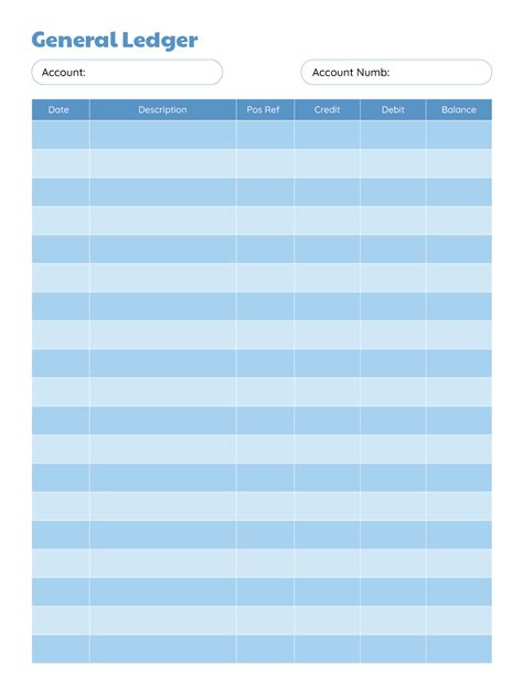 Simple Ledger Sheet Printable