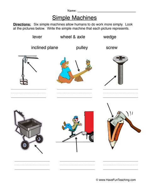 Simple Machines Elementary Test Printable