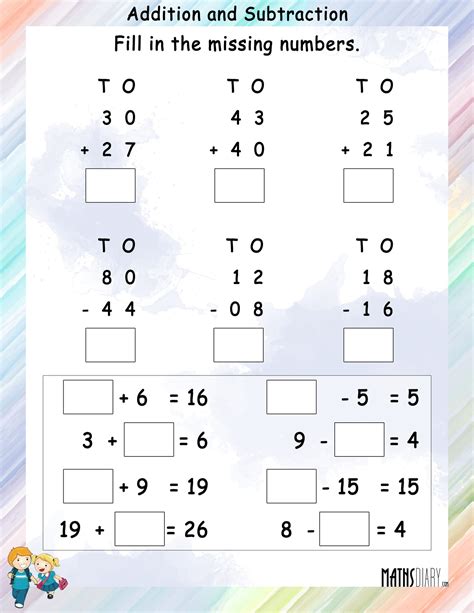 Simple Maths Addition And Subtraction Worksheets