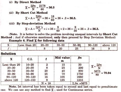 simple mean in continuous series by direct method