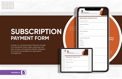 simple monthly subscription payment form template