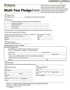 simple multi year pledge form template