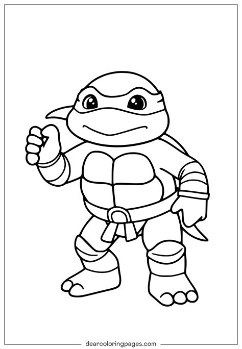 Simple Ninja Turtle Coloring Pages