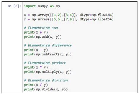 simple numpy code example