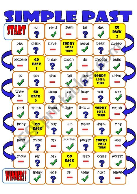 Simple Past Printable Games