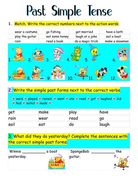 simple past tense exercises liveworksheets