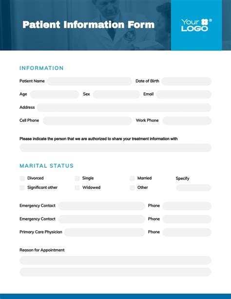 simple patient information form template