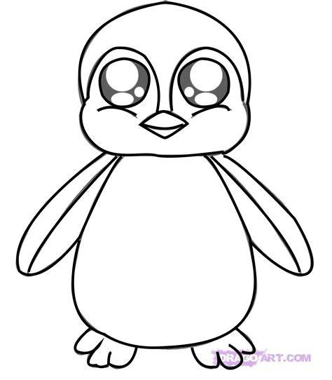 Easy How to Draw a Penguin Tutorial Video and Coloring Page