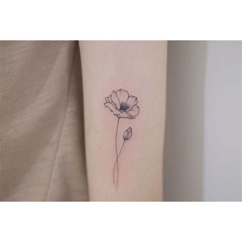 simple poppy flower tattoo