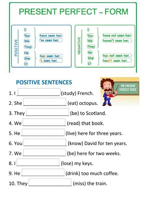 simple present perfect liveworksheets