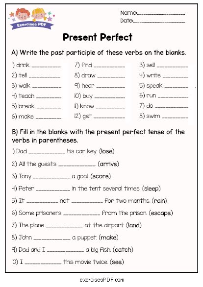 simple present perfect tense exercises with answers pdf