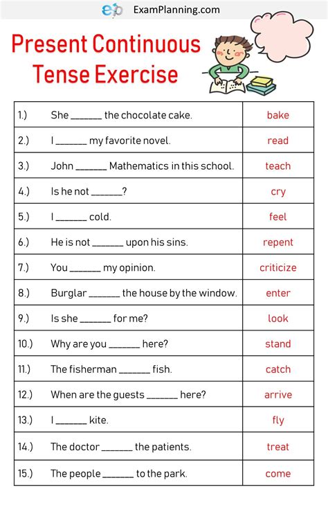 simple present tense and present continuous tense exercises with answers class