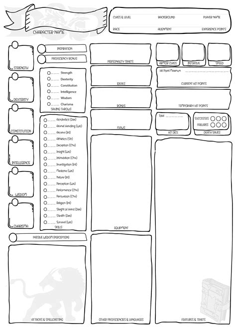Simple Printable 5E Character Sheet