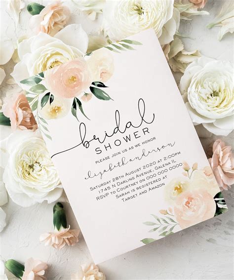 Simple Printable Bridal Shower Invitations